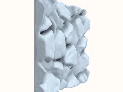 Cracked Stone Wall Segment 3D model