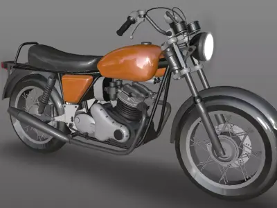 Honda cb25  Bike 3D Model Cafe Bike Game Ready Asset Low-poly 3D model