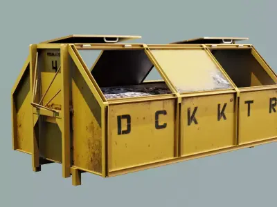 BigTrashCan-LowPoly dktr bin Free low-poly 3D model