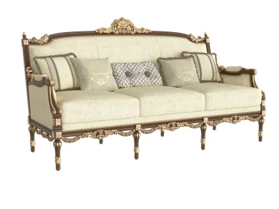 Luxury baroque sofa by Modenese 3D model