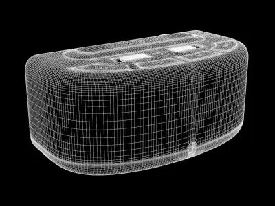 Acctim Excelsior Blue LED Mains Electric Bold Bedside Alarm Cloc 3D model