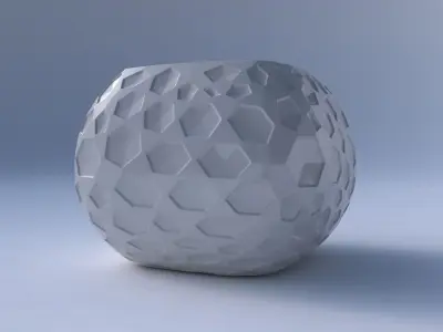 Bowl semi-quadratic with crystal dents 3D print model