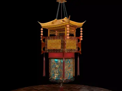 Chinese palace lantern 3D model 24