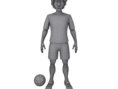 Football Player Soccer Cartoon 3D model