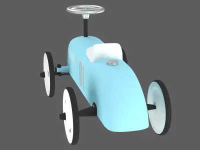 Retro Push Car Toy 3D Model 3D model