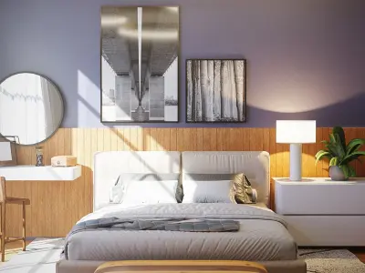  Luxury Modern Bedroom - Blender 3D Scene  3D model