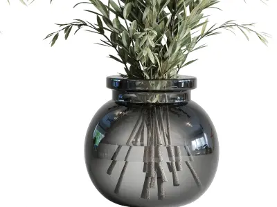 Olives in vases galss 3D model