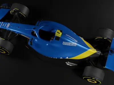 F1 2022 Ukrainian Livery Template Low-poly 3D model