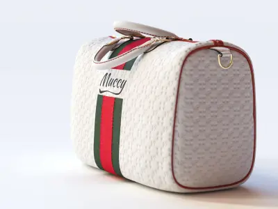 White sports handbag 3D model