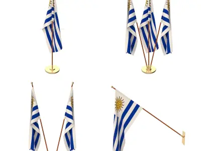 Uruguay Flag Pack 3D model