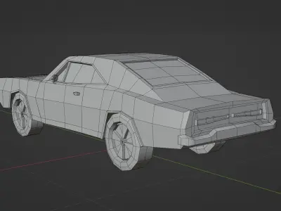 Dodge charger 1969  Low-poly 3D model
