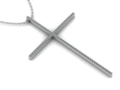 Cross pendant gold 3D print model