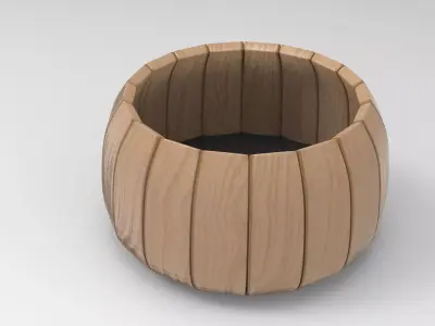 Besa Plant Pot Low-poly 3D model