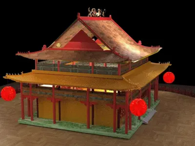 Chinese ancient house  3D model 24