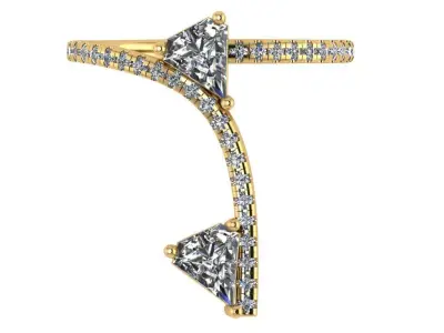 modern elongated pear shape ring  3D print model