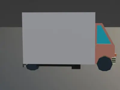 Truck low poly flat 3D model