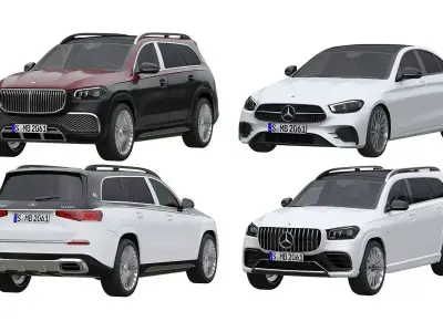 Mercedes cars collection 3D Model Pack