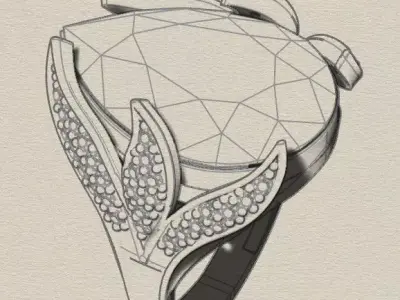 pear high jewelry ring luxury 3D print model