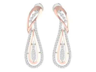 Women Drop Earrings 3dm STL OBJ FBX Renders Details 3D print model 4