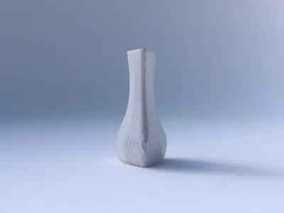 Vase puffy triangle with diagonal grid pattern 3D print model