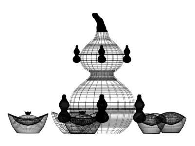 Chinese  gold ingot 3D model