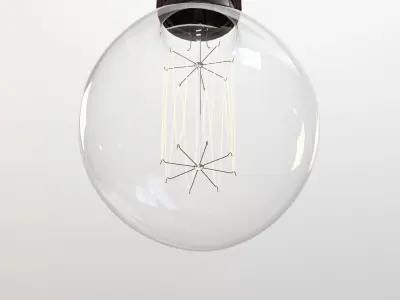 Loft Light Globe With Detail Filament 3D model