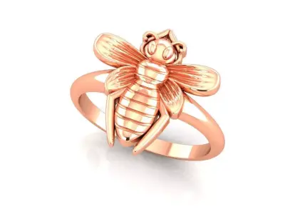 Golden Fly Ring Size 55 3D ready to print 3D print model
