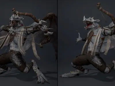 Mist Archer ArmWing Low-poly 3D model