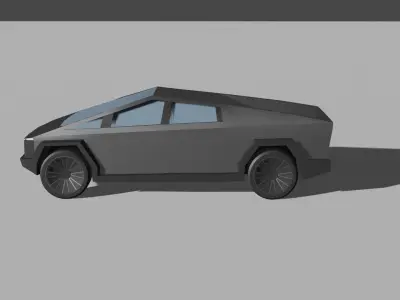 cybertruck low poly model car Low-poly 3D model