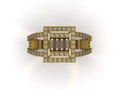 Luxury Gold Ring Ready for 3D Manufacturing jr00348 3D print model