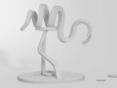 Flamingo on the water 3D model