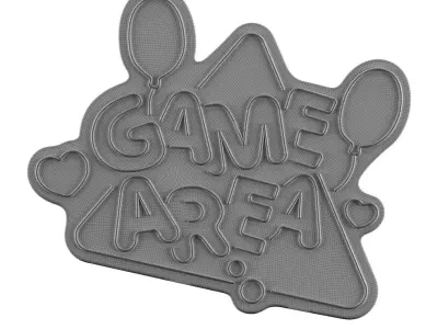 Game area neon sign 3D model