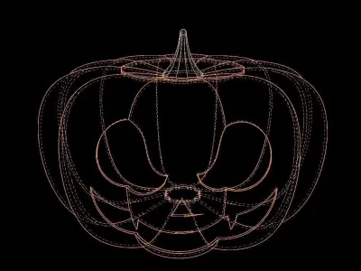 Halloween pumpkin with face for decoration 3D model