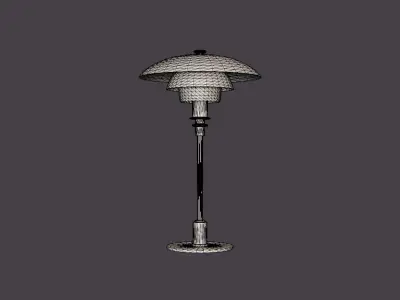 PH Table lamp - chrome-plated Low-poly 3D model
