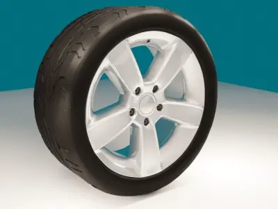 Volkswagen 16 inches wheel and toyotires proxes sport tread 3D model