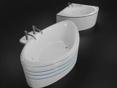 2 Luxury Jacuzzi Low-poly 3D model