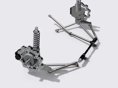 PRO MOD FRONT SUSPENSION BRAKES N STEERING 3D print model