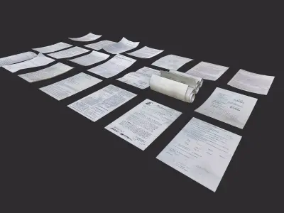 Paper Debris Low-poly 3D model