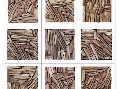 Rectangle panel branch splinter Big n7 3D model