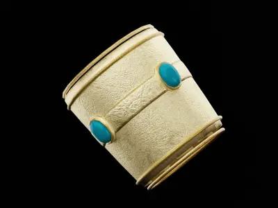 Golden Bracer  Low-poly 3D model