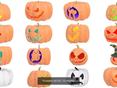 Pumpkin vol 03 3D Model Collection