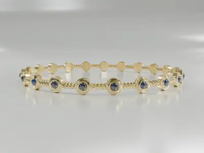 Twilight Charm Sapphire Cabochon Bracelet - 3D print ready Free 3D print model