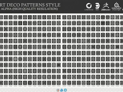 2000 Mega Art deco patterns style  3D model