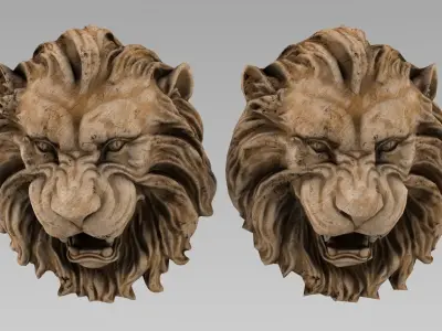 Decor Lion Head Low-poly 3D model