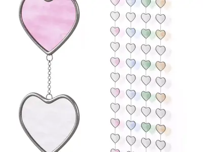 Glass Heart Window Suncatcher Boho Wall Decor by Etsy 3D model