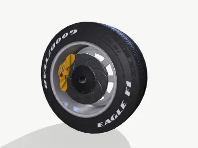 Rally wheel Good Year Low-poly 3D model