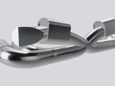 RC Drift Car Twin Exhaust System 1 10 Round Muffler 3D print model