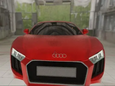 Audi-r8-Car audi sports car in garage 3D model