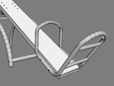 Child Playground Wooden Swing 5 3D model