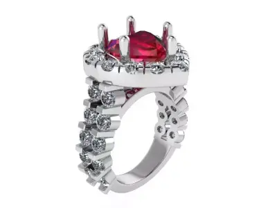 Heart Halo Ring 4007 3D print model